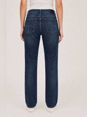 Studio59 Mid-rise Long & Lean Straight Leg Jeans-Washed Indigo